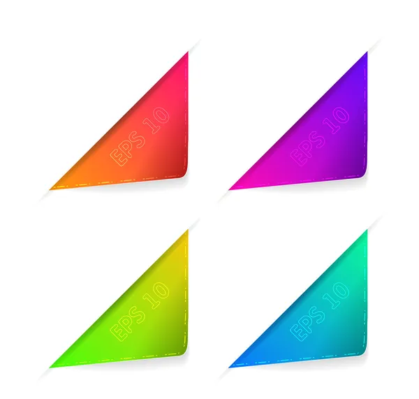 Etiquetas Papel Multicolor Vectorial — Vector de stock