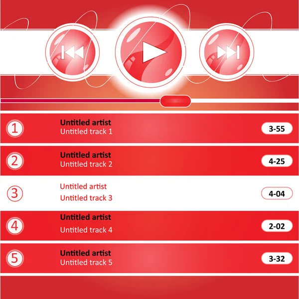 Media Player Interface Design Vector — Stock Vector