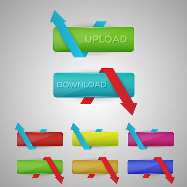 Download Upload Düğme — Stok Vektör