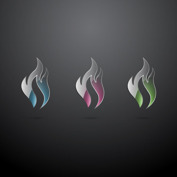 Vector fire icons,  vector illustration 