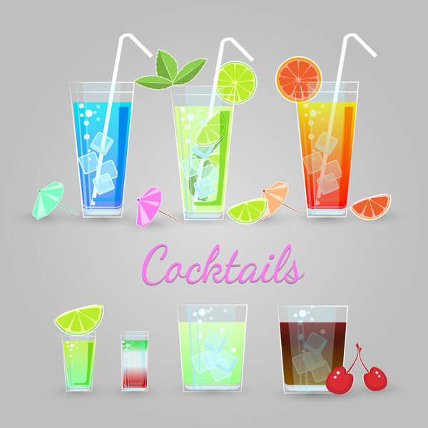 Vector set of cocktails