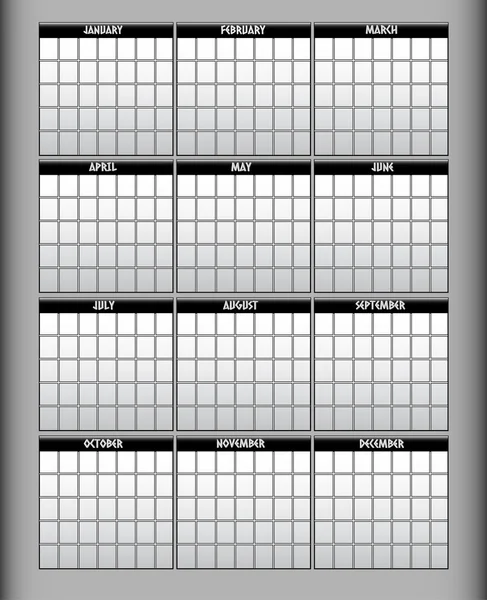 Calendario Vectorial Ilustración Vectorial — Vector de stock