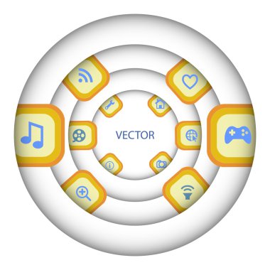 Media player simgesini set, vektör