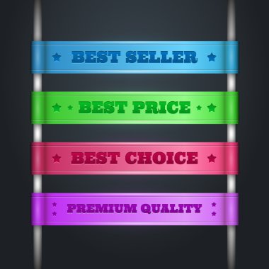 Colorful ribbon promotional products design clipart