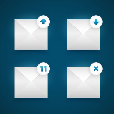 Vector email icons set clipart