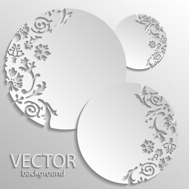 gri Vector floral arka plan