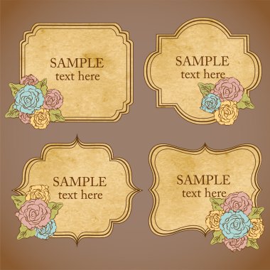 Vector vintage floral frames clipart