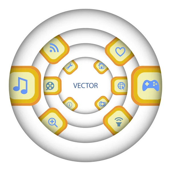 Mediaplayer Icon Set Vektor — Stockvektor