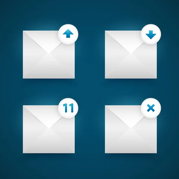 Vector Email Icons Set — Stock Vector