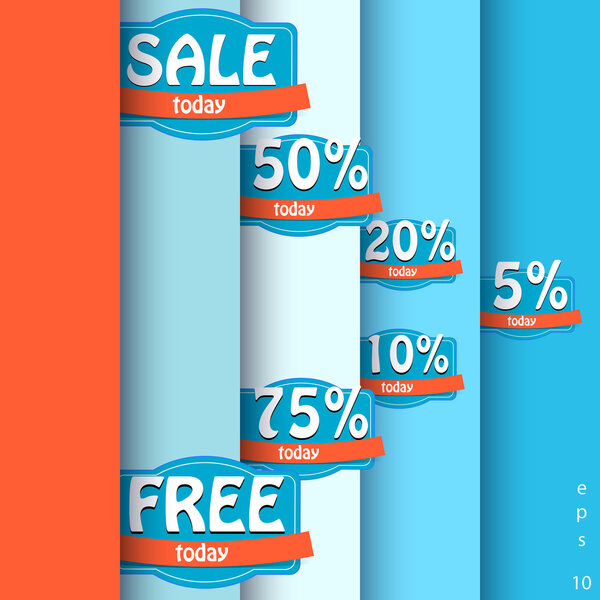 Set of vector sale labels