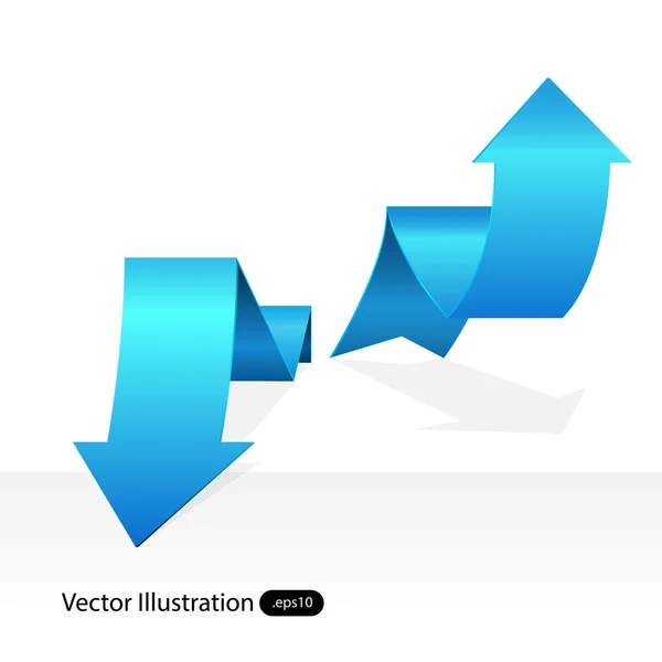 Marcadores Seta Vector Azul — Vetor de Stock