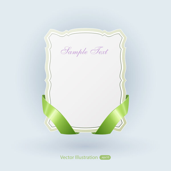 Banner with ribbon. Vector