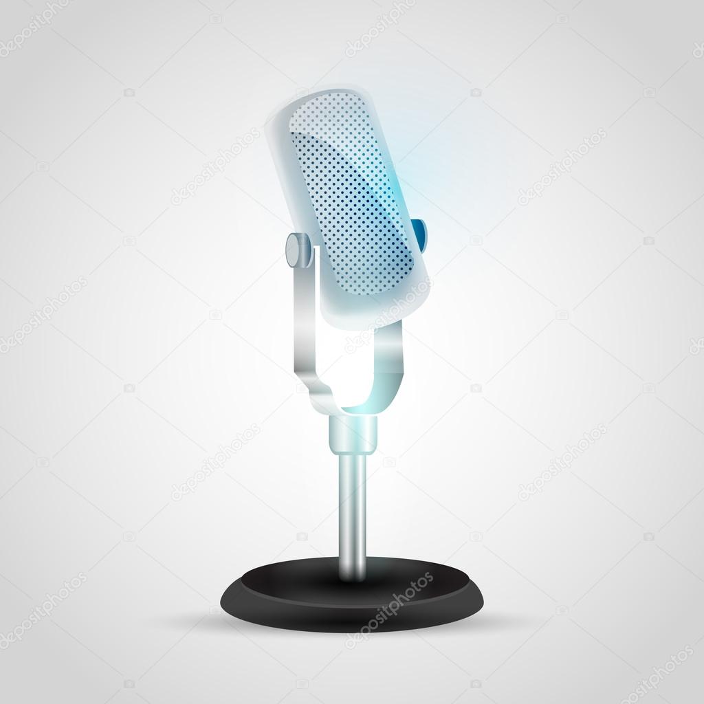 Vector Retro Microphone vector illustration 