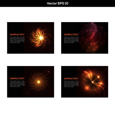 Set of abstract orange backgrounds clipart