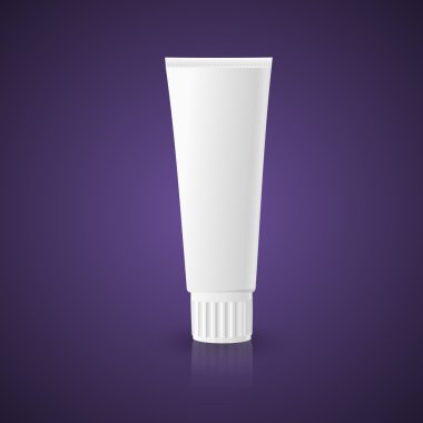White dentifrice, toothpaste, cream tube. Vector clipart