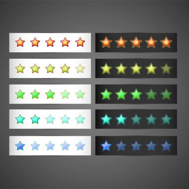 Set of stars rating template, vector clipart