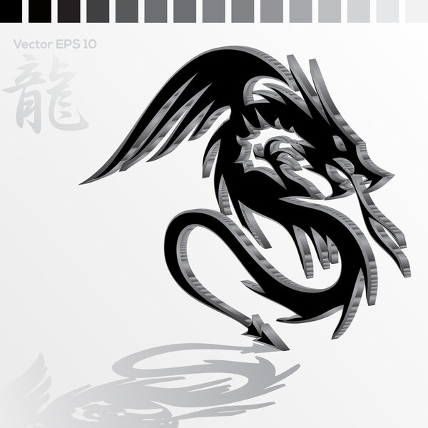 Illustration of black dragon