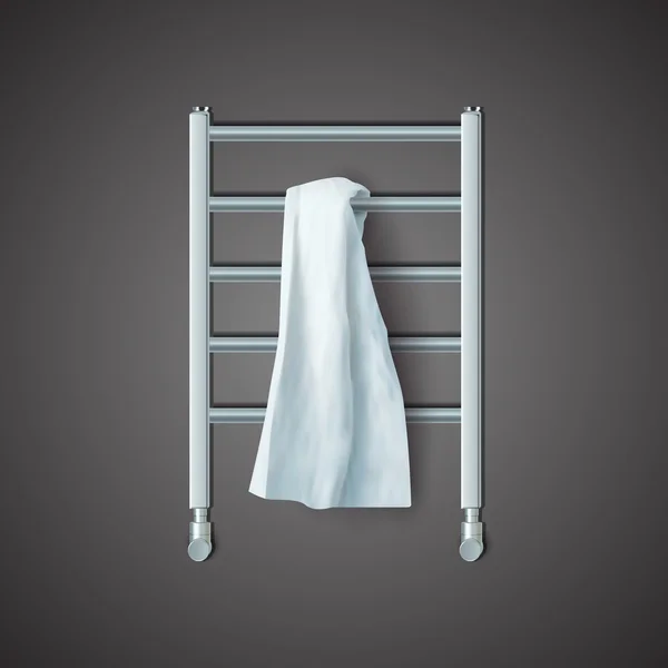 Asciugamano Bianco Sul Radiatore Vettore — Vettoriale Stock