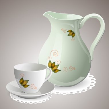 Empty cup with carafe clipart
