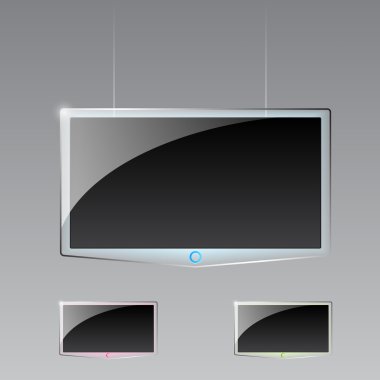 modern tv, LED 3d teknoloji vektör çizimi.