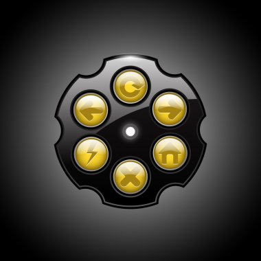Revolver browser buttons, vector clipart