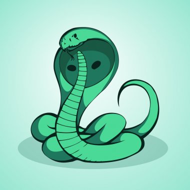 Yeşil kobra, vektör çizim 
