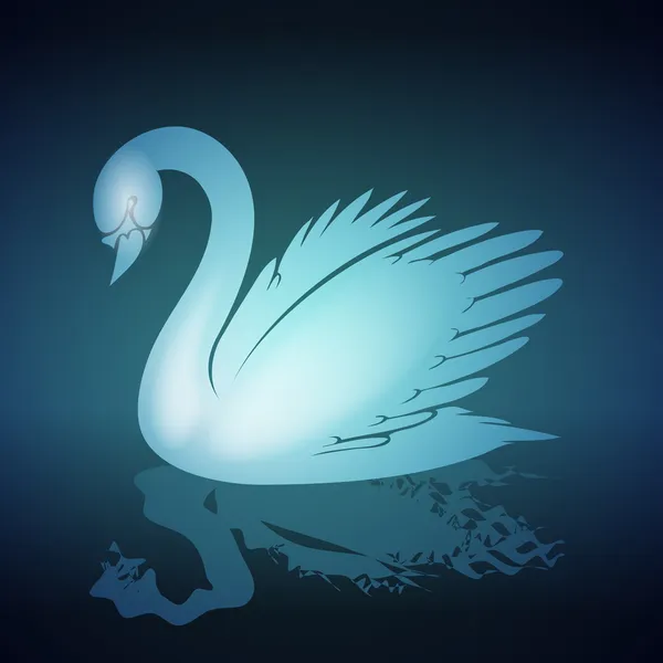 Bonita Ilustração Vetor Cisne —  Vetores de Stock