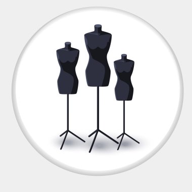 Illustration of black tailor's mannequin clipart