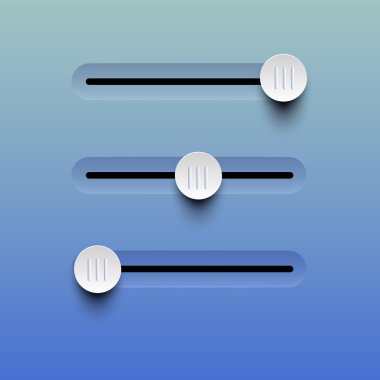 Vector illustration of sliders buttons. clipart