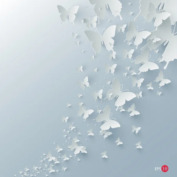 Fond Vectoriel Avec Papillons Papier — Image vectorielle