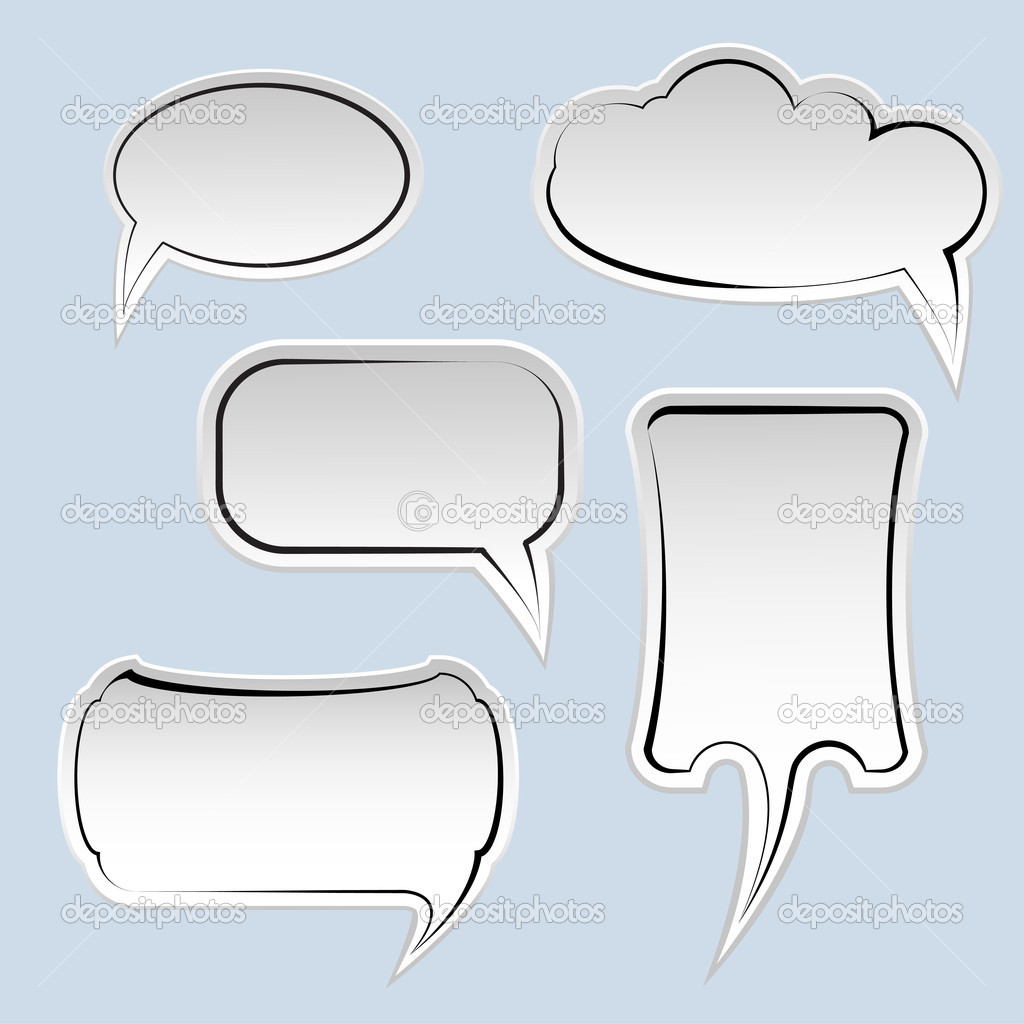 Speech And Thought Bubbles With Space For Text