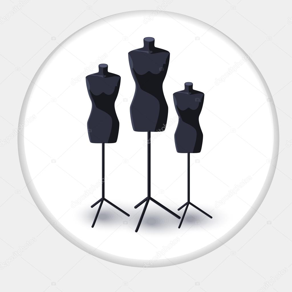 Illustration of black tailor's mannequin