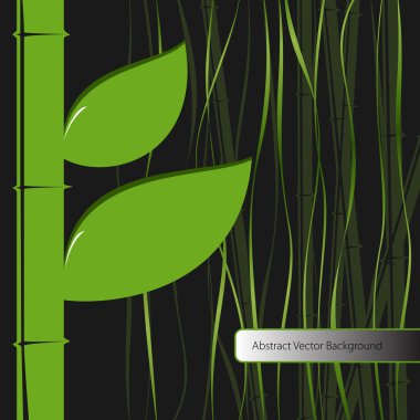 Green leaves bamboo. Vector illustration. clipart