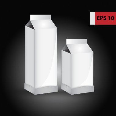 Kağıt süt ürün kapsayıcı. vektör boş içecek paketleri koleksiyon