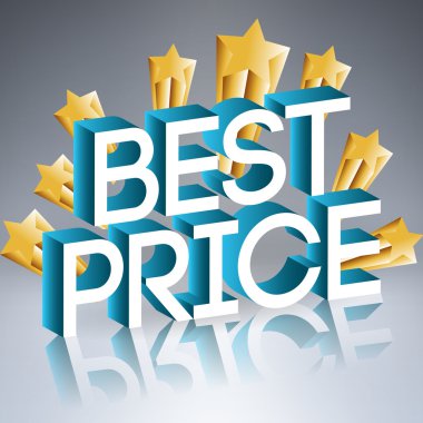 Best prise sign with golden stars, vector clipart