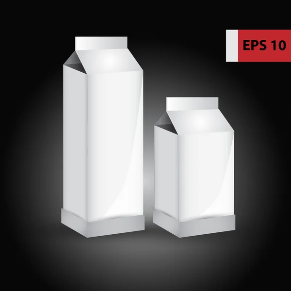 Papiermilchproduktbehälter Vektor Leere Getränkepackungen Sammlung — Stockvektor
