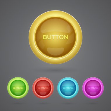 Set of colorful buttons clipart