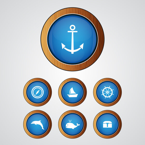 Vector sea icon set