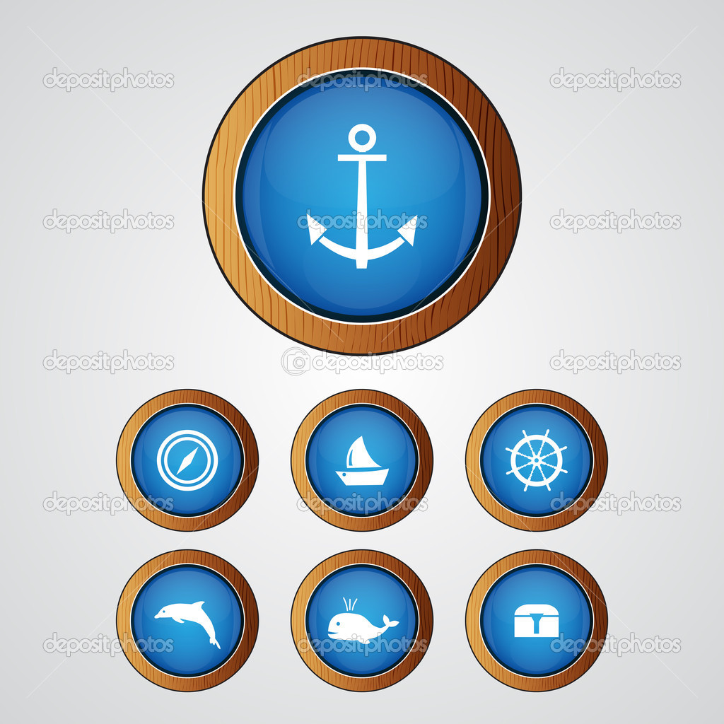 Vector sea icon set