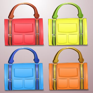 colección de carteras de cuero de vector