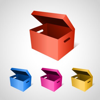 Vector colorful box set clipart