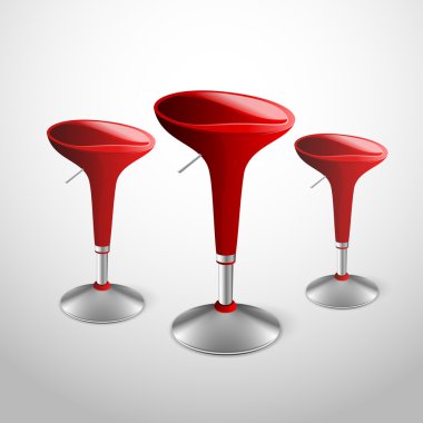Vector red modern bar stools clipart