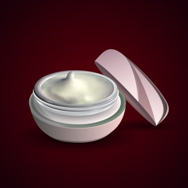 Cream container. Vector illustration. clipart