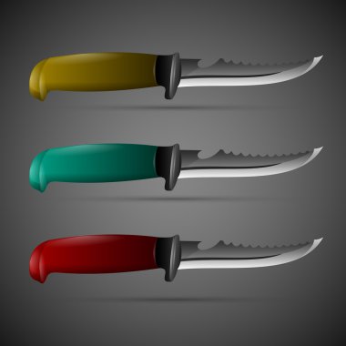 Vector knives set,  vector illustration  clipart
