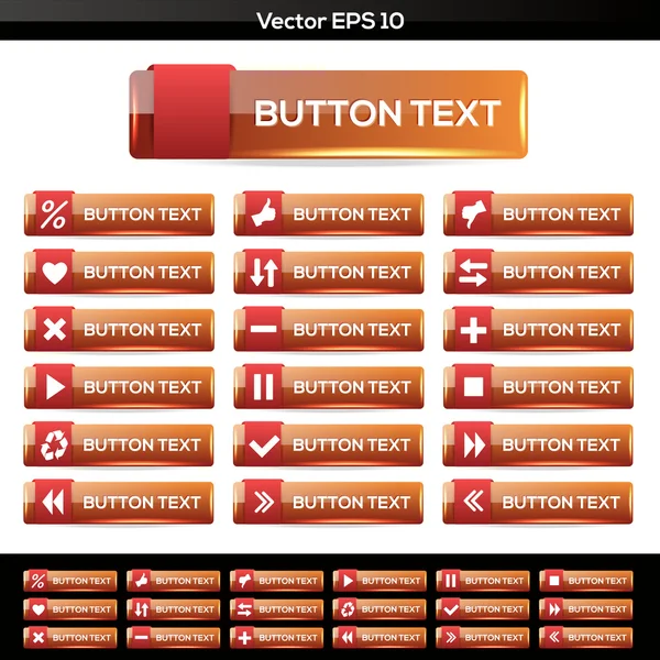 Conjunto Botones Icono Vector — Archivo Imágenes Vectoriales