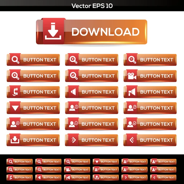 Set Von Vektor Symbolknöpfen — Stockvektor