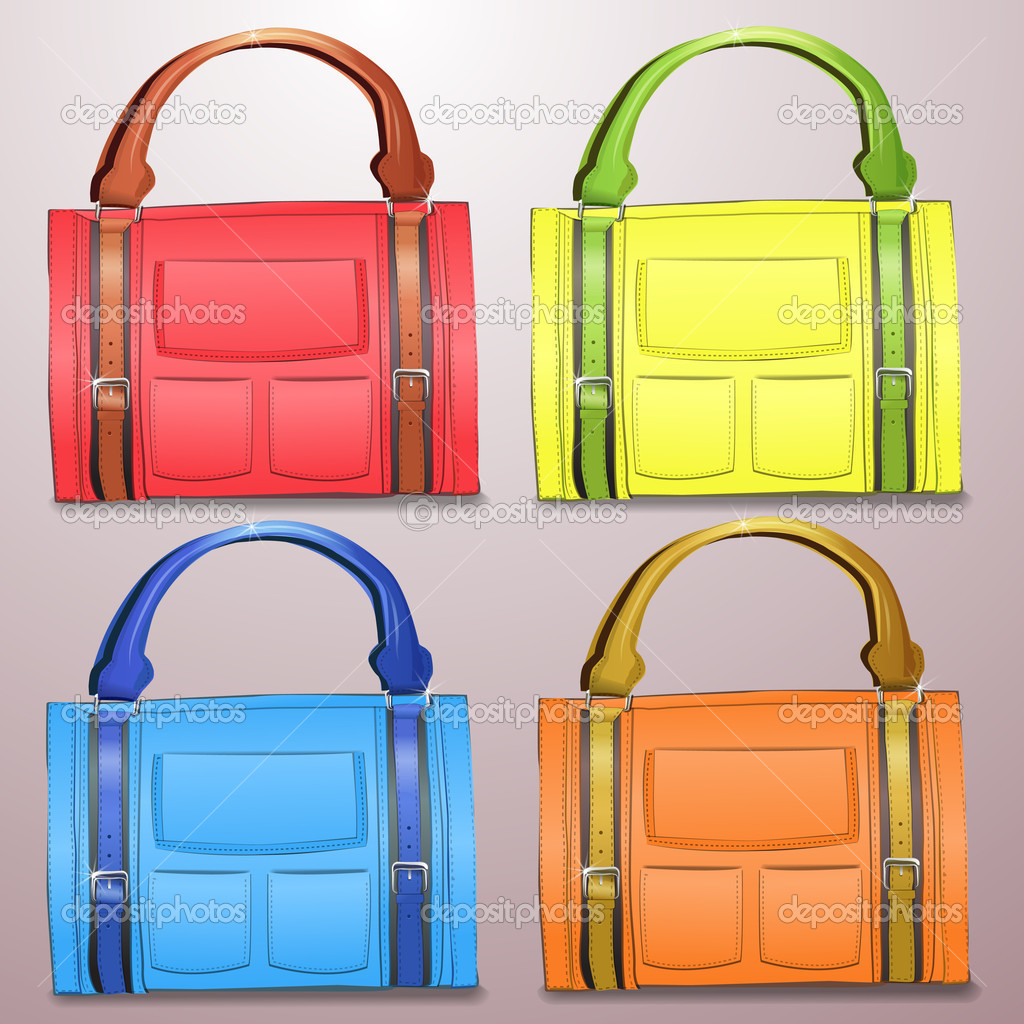 Collection of vector leather briefcases