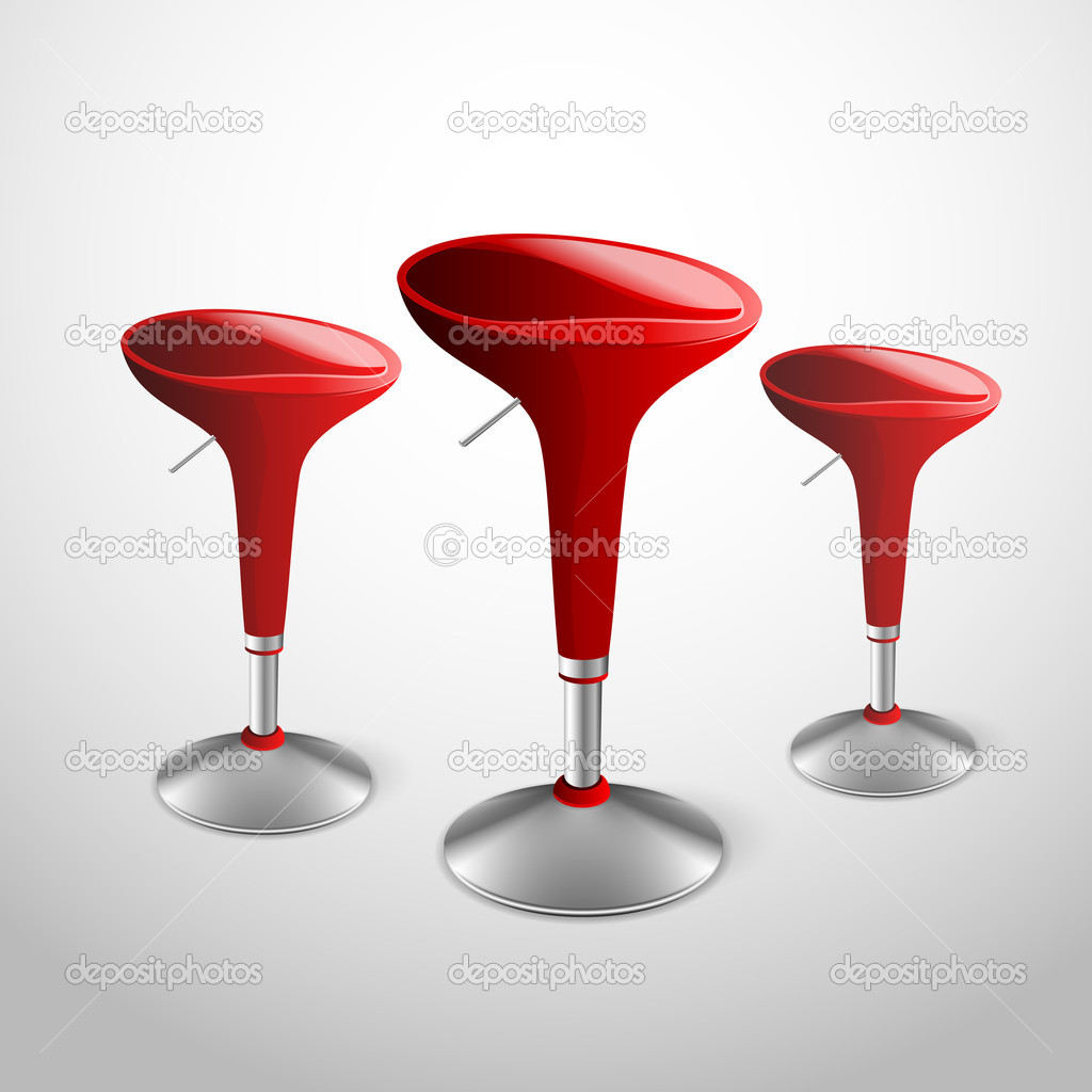 Vector red modern bar stools