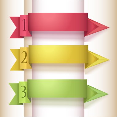Colorful Origami Style Number Options Banner. Vector Illustration. clipart