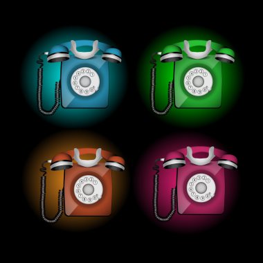 Set of telephones vector clipart